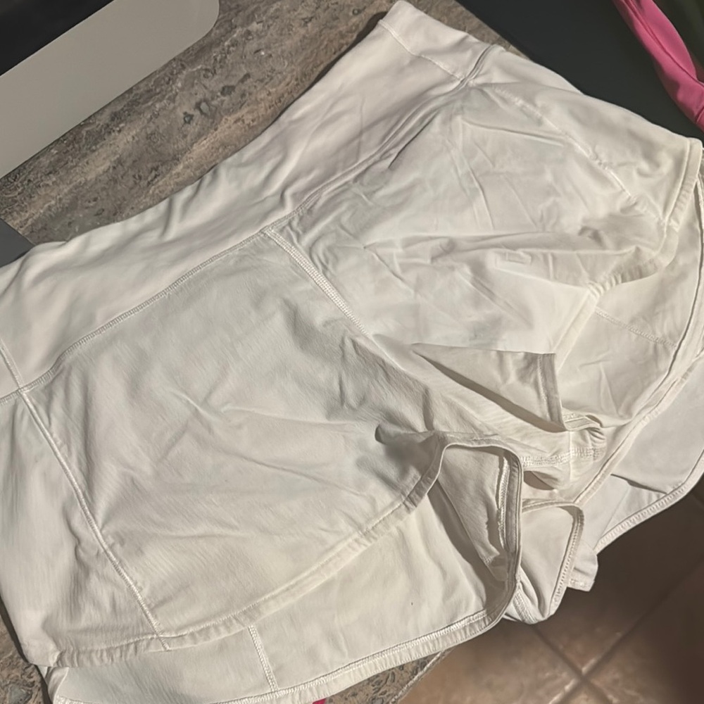 Lululemon Athletica white athletic shorts